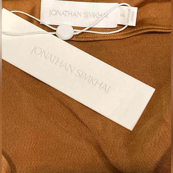 NWT Jonathan Simkhai Copper Alice One Shoulder Satin Top - Sz S - Picture 5 of 6